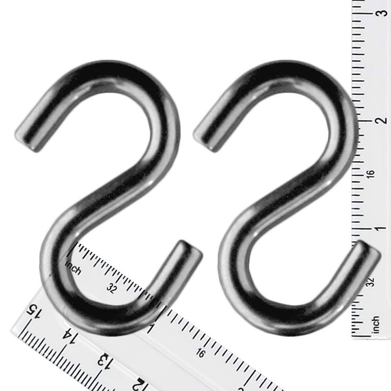 Tri Surge 316 Marine Stainless Steel Heavy Duty S Hooks 4 Pack for Hanging Hammock, Swing, Plants, Utilitty -2.5 Inches Long, 5/16 Inch Thick - Image 3
